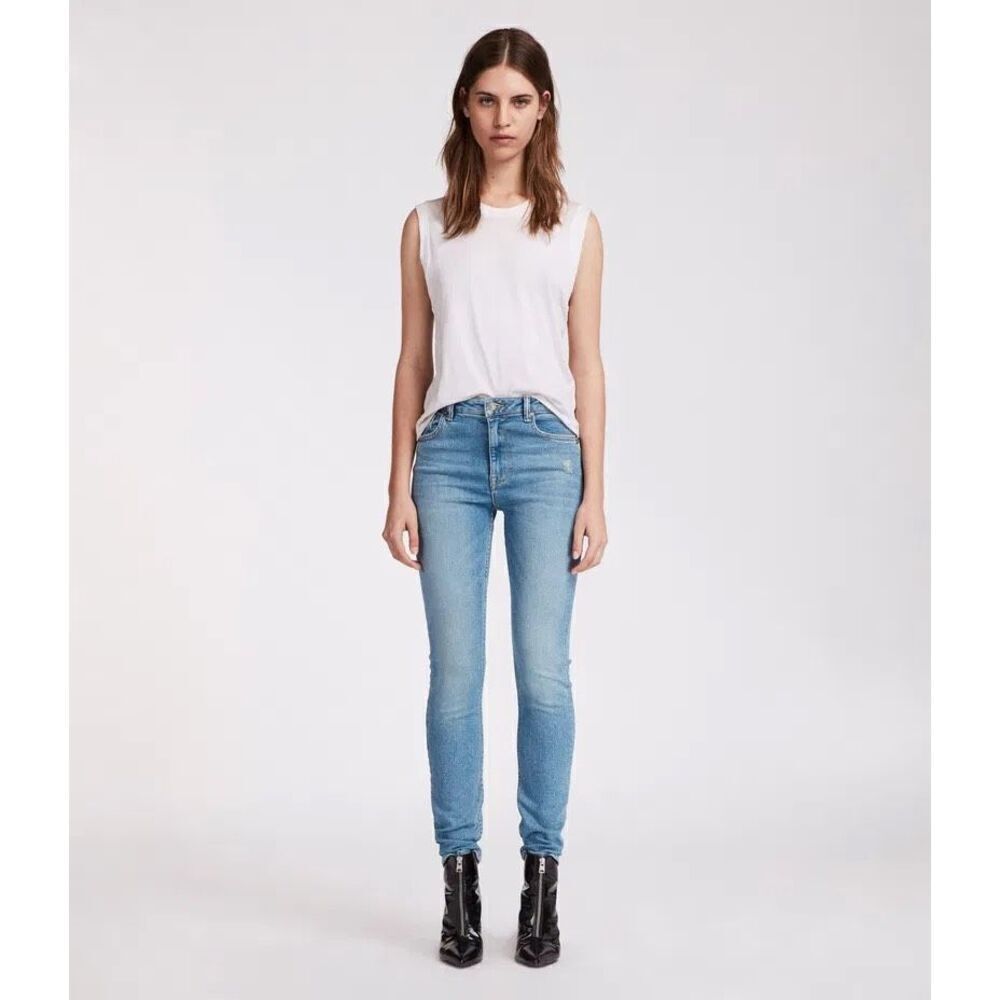 AllSaints Stilt Light Wash Vintage Skinny Jeans Size 26